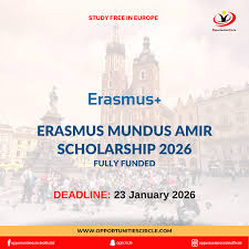 FullyFunded Scholarship Erasmus Mundus AMIR 2026 in Europe