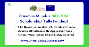 FullyFunded Scholarship Erasmus Mundus MESPOM  2026-28 in Europe